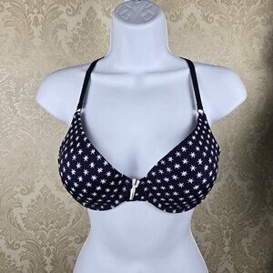 Tommy Hilfiger Size 36B Micro Push Up Bra Navy Blue White Stars Adj Straps NWOT